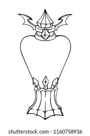 Fantasy magic bottle. Hand drawn vector illustration. Isolated object on white background.
