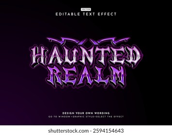 fantasy magic haunted realm purple violet text effect