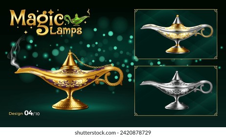 Fantasy Magic Lamp Elegant Vector Illustrations-Tailored for Crafting Dreamy and Magical Concepts for Game design