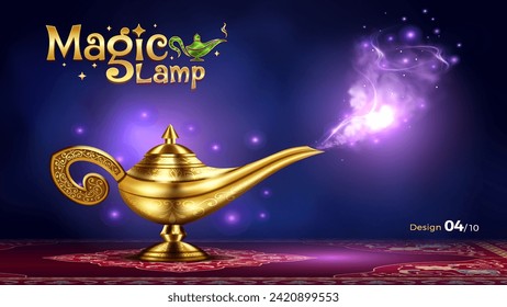Fantasy Magic Lamp Elegant Vector Illustration-Tailored for Crafting Dreamy and Magical Concepts for Game design