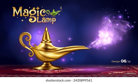 Fantasy Magic Lamp Elegant Vector Illustration-Tailored for Crafting Dreamy and Magical Concepts for Game design