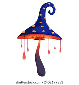 Fantasía o hongos mágicos. Toadstool alucinógeno.Ilustración vectorial EPS10