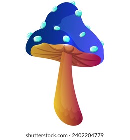 Fantasy or magic mushroom. Hallucinogenic toadstool.Vector illustration EPS10