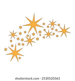 fantasy magic star arch cartoon. cosmos illusion, dream spell, galaxy charm fantasy magic star arch sign. isolated symbol vector illustration