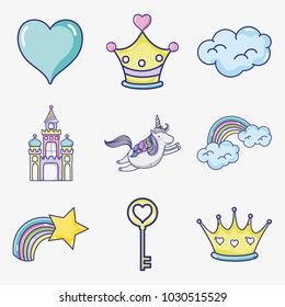 fantasy and magic world doodle icons