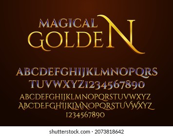 fantasy magical golden text effect