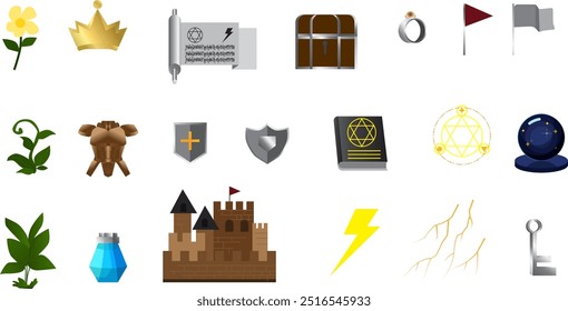 Fantasy and Magical World Equipment Set