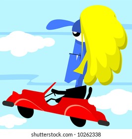  fantasy of a man on car	