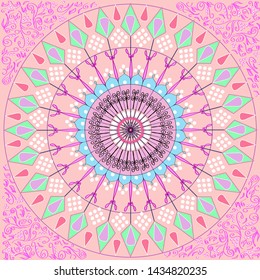 fantasy mandala in delicate colors