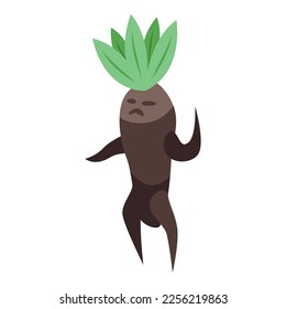 Fantasy mandrake icon isometric vector. Leaf plant. Floral garden