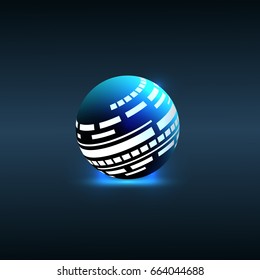 Fantasy marble ball glowing 3d