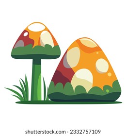 Fantasy mashroom vector illustration. Video game objects.