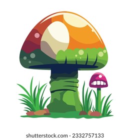 Fantasy mashroom vector illustration. Video game objects.