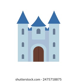 Fantasy medieval castle vector illustration, fortress or palace clip art, fairy tale stone castle image