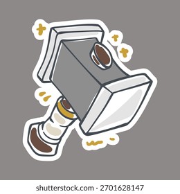 Fantasy Medieval Heavy Hammer Sticker