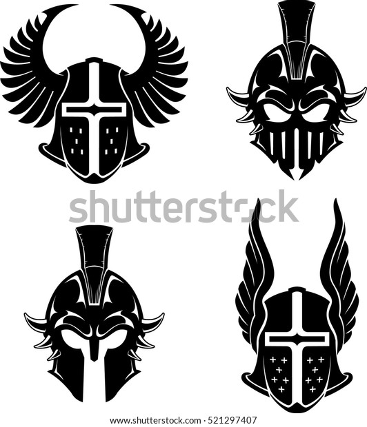 Fantasy Medieval Helmet Armor Stock Vector (Royalty Free) 521297407