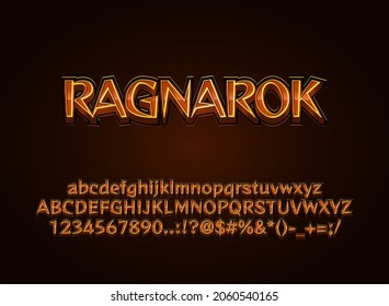 Fantasy Medieval Rpg 3d Ragnarok Game Logo Font Effect