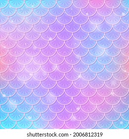 Fantasy mermaid scales seamless pattern  illustration