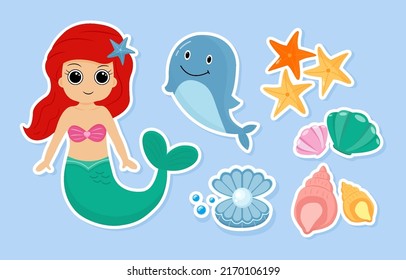 Fantasy Mermaid Sticker Set Collection Design