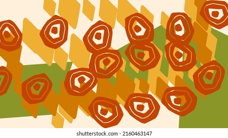 Fantasy messy doodle geometric shapes background. Abstract card, layout.