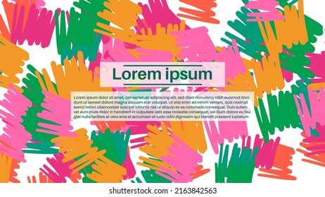Fantasía desordenado doodle formas geométricas fondo. Tarjeta abstracta, disposición. Página de inicio creativa o fondo de negocios. Portada de publicidad.