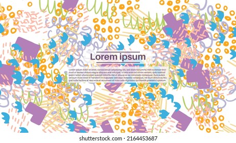 Fantasy chic doodle geometrische Formen Hintergrund. Abstrakte Karte, Layout. Kreative Landing Page oder Business Hintergrund. Werbedecke.
