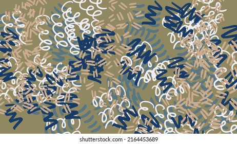 Fantasía desordenado doodle formas geométricas fondo. Tarjeta abstracta, disposición. Página de inicio creativa o fondo de negocios. Portada de publicidad.