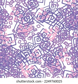 Fantasy messy freehand doodle geometric shapes seamless pattern. Infinity ditsy scribble abstract card. Grunge texture.
