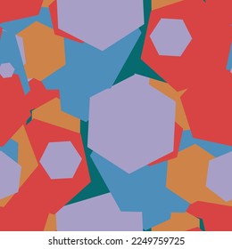 Fantasy messy geometric shapes seamless pattern. Infinity ditsy abstract card, layout. Creative background. Geo shapes pattern.
