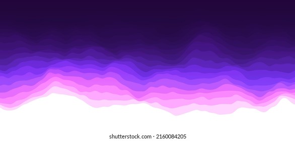 Fantasy Mobile Game Wide Landscape Background. Bright Synthwave Vaporwave Mountains Design. Panoramic Landscape Game View. Vector Illustration