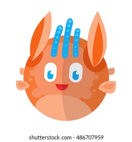 Fantasy monster color cute character funny design element