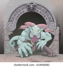 fantasy monster with horns 