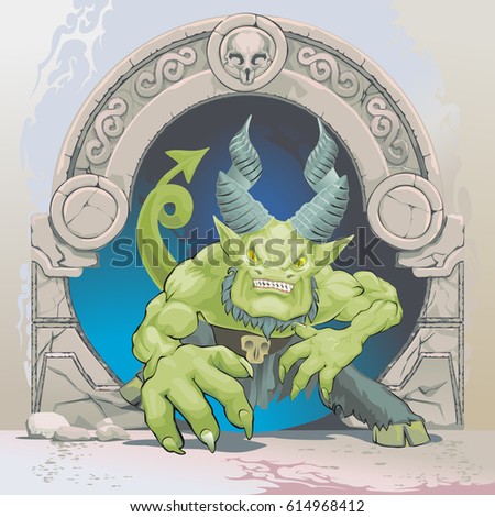 fantasy monster with horns 