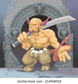 fantasy monster with sword