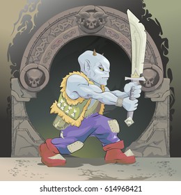 fantasy monster with sword