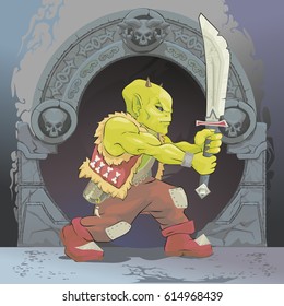 fantasy monster with sword
