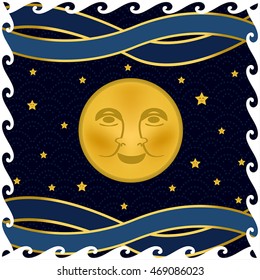 Fantasy Moon Night Sky Seamless Background