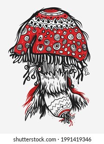 Fantasy mushroom with a magic hat.