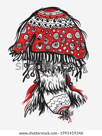 Fantasy mushroom with a magic hat.