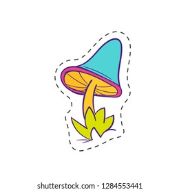 Fantasy mushroom - vector hand drawn colorful sketch. Vector illustration. Kids art