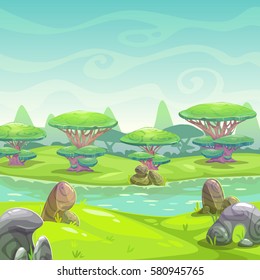 Fantasy nature landscape. Vector illustration.