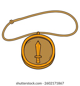 fantasy necklace attack status illustration hand drawn isolated vector