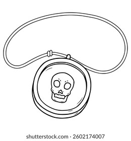 fantasy necklaces dark status illustration hand drawn outline vector
