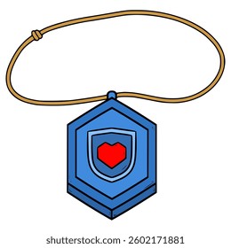 fantasy necklaces defend status illustration hand drawn isolated vector