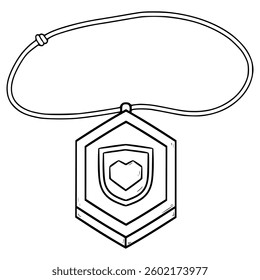 fantasy necklaces defend status illustration hand drawn outline vector