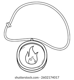 fantasy necklaces fire magic status illustration hand drawn outline vector