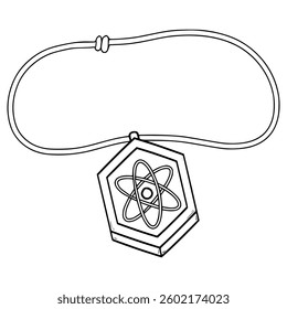 fantasy necklaces intelligent status illustration hand drawn outline vector