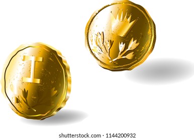 Fantasy old golden coin