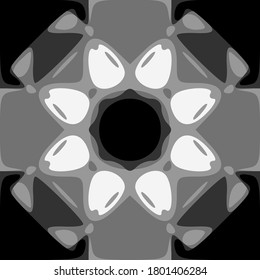 Fantasy on ethnic pattern, shades of gray. Vector design, seamless pattern.