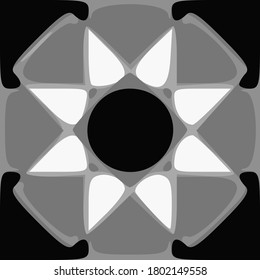 Fantasy on ethnic pattern, shades of gray. Vector design, seamless pattern.